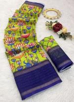 Linen Light Green Casual Wear Digital Printed Saree